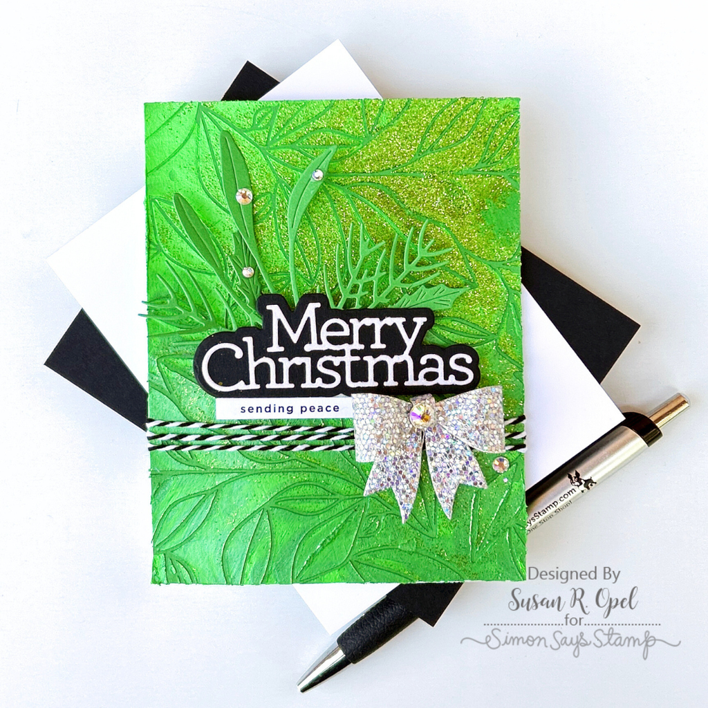 Simon Says Stamp Holiday Greenery Wafer Dies s947 Sweet Wishes Christmas Card