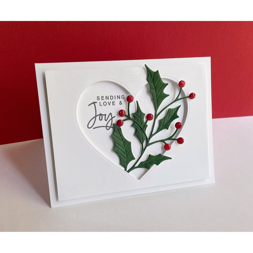 Simon Says Stamp Embossing Folder and Cutting Dies Holly Bunch sfd408 Stamptember Christmas Card  | color-code:ALT03