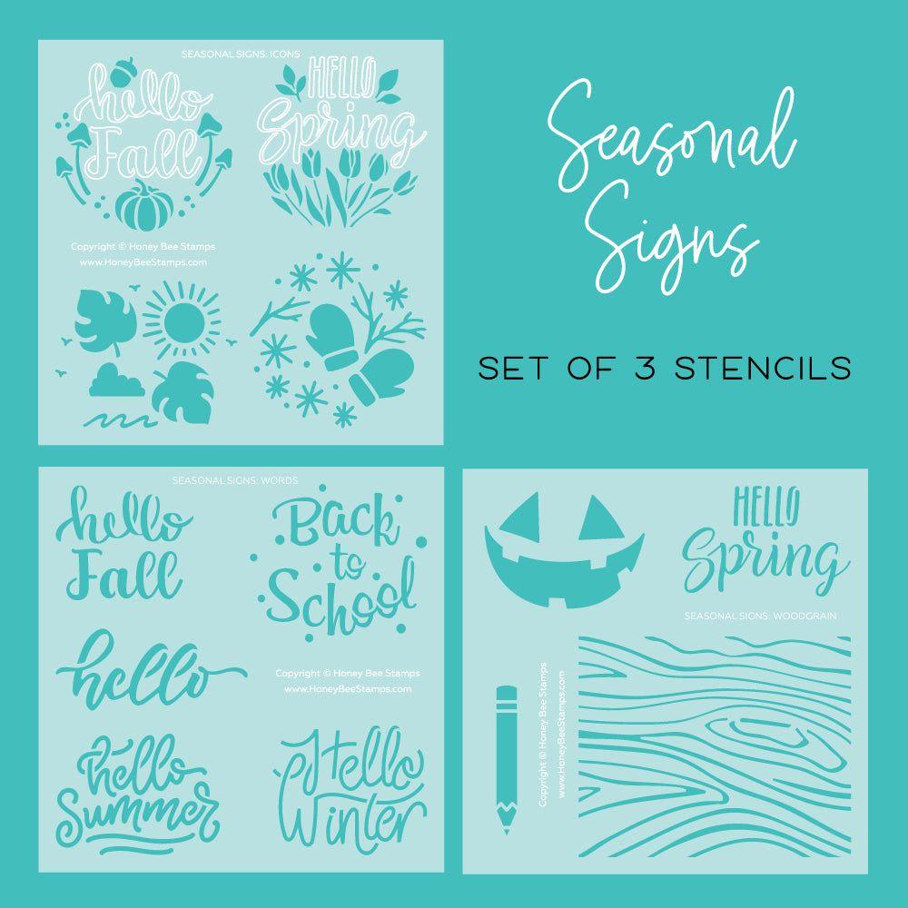 Honey Bee Seasonal Signs Stencils hbsl-157