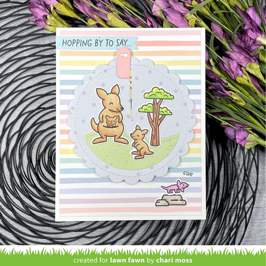 Lawn Fawn Kanga-rrific Clear Stamps lf3344 Hopping By to Say... | color-code:alt2