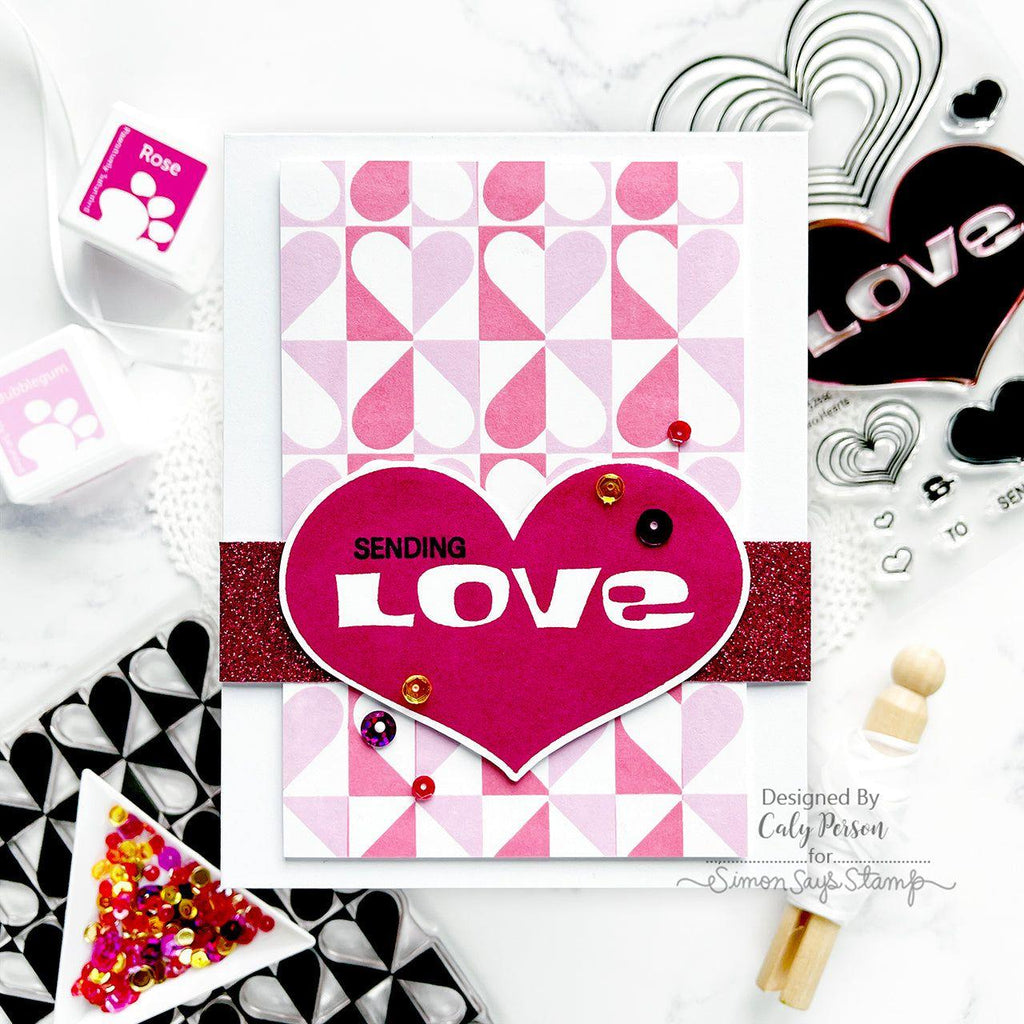 Simon Says Stamp Glitter Cardstock Hot Tamale 6x6 sss329 To Love Love Card | color-code:ALT01