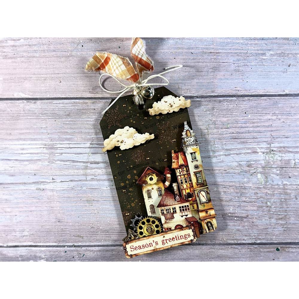 Stamperia Gear Up For Christmas Cozy Houses Colored Wooden Shapes A5 klsp165 tag | color-code:ALT01