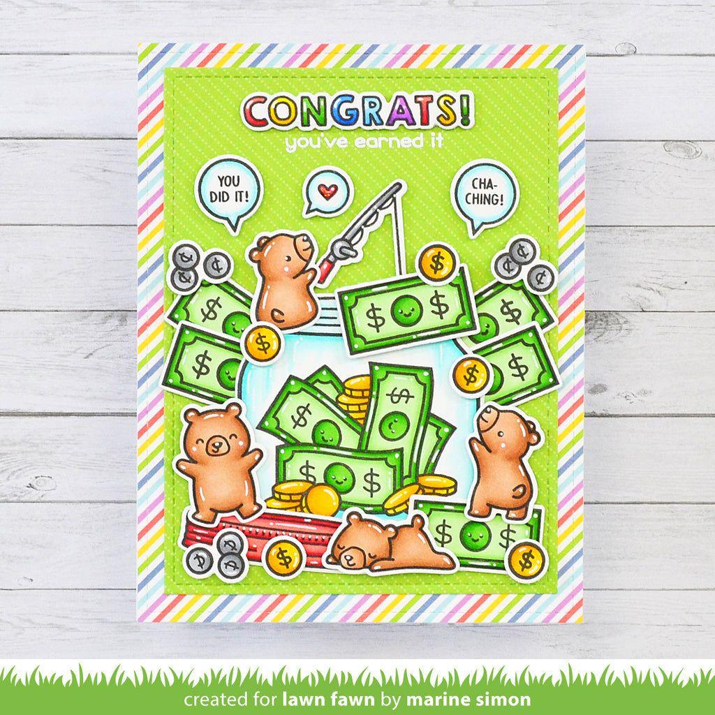 Lawn Fawn How You Bean? Money Add-On Clear Stamps lf3419 You Earned It