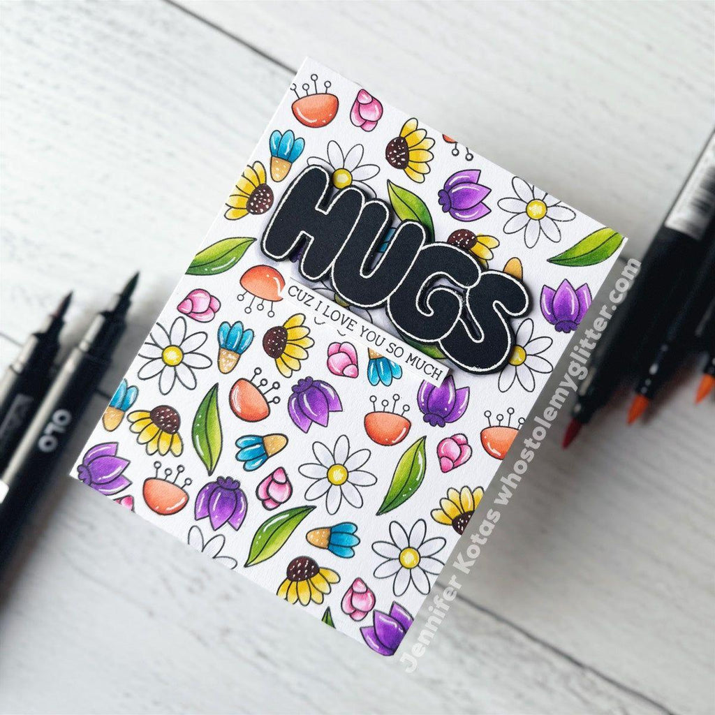 Simon Says Stamps Dies and Stencil Hugs To You set918ht To Be Loved Hugs Card | color-code:ALT02