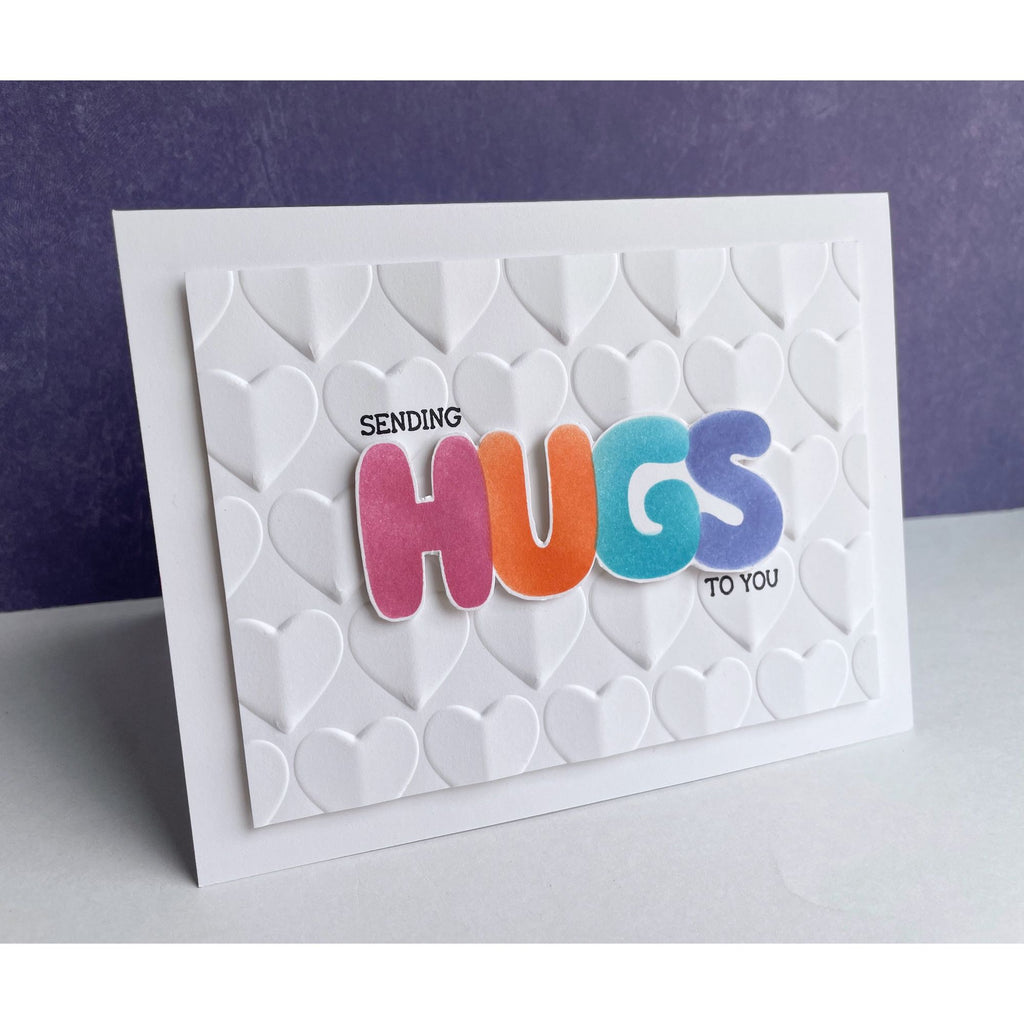 Simon Says Stamps Dies and Stencil Hugs To You set918ht To Be Loved Hugs Card