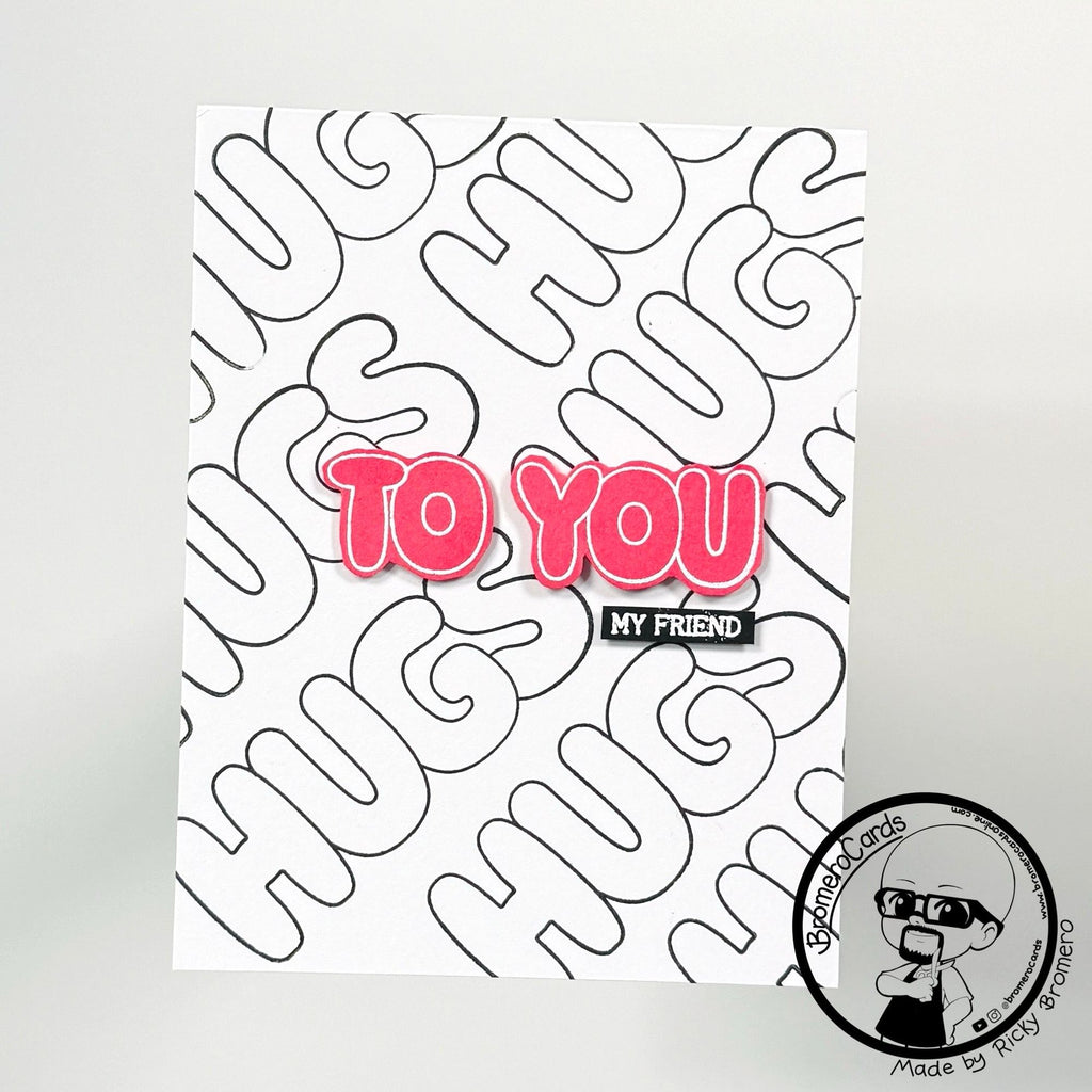 Simon Says Stamps Dies and Stencil Hugs To You set918ht To Be Loved Hugs Card