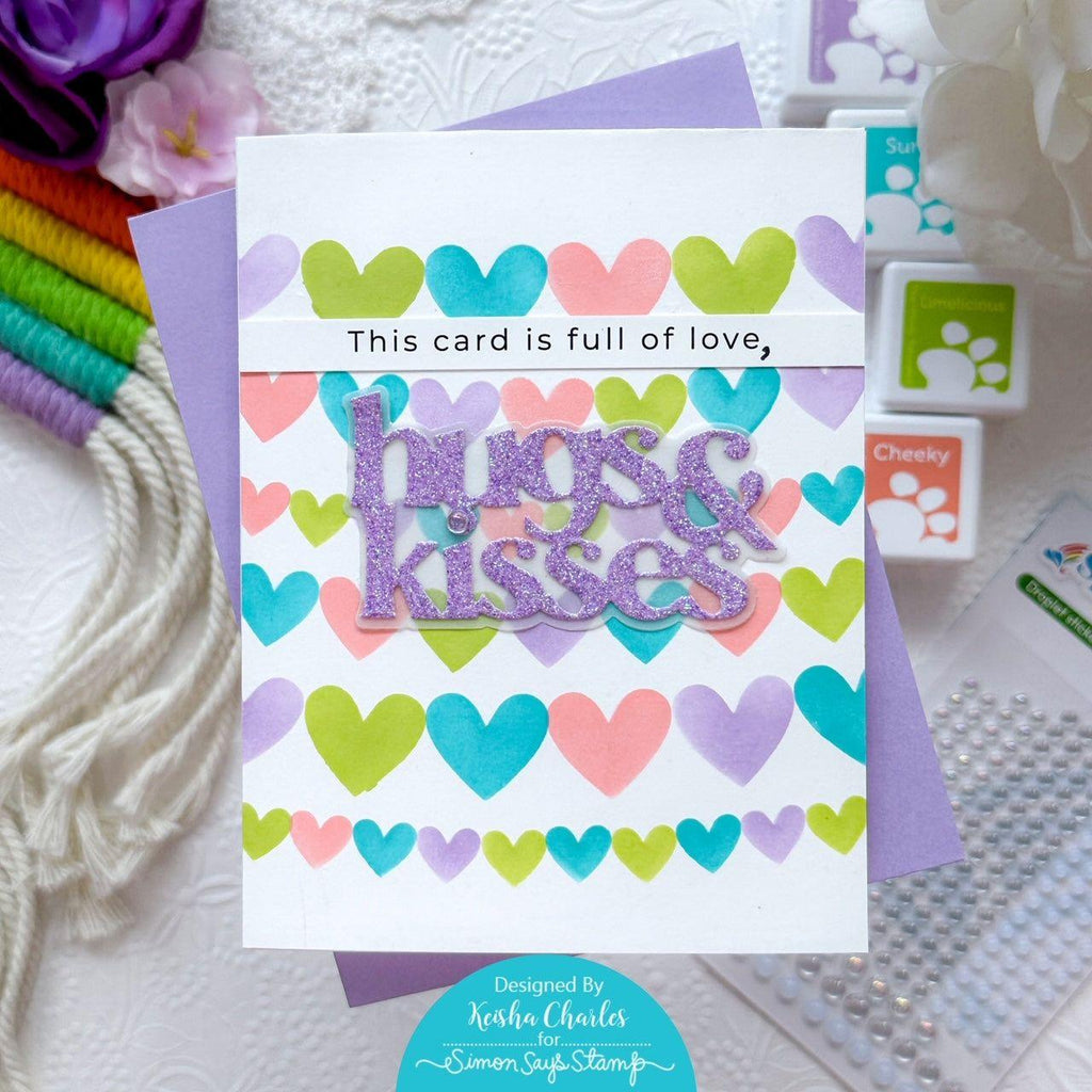 Simon Says Stamp Hugs & Kisses Wafer Dies 1031md Sweetheart Love Card | color-code:ALT04