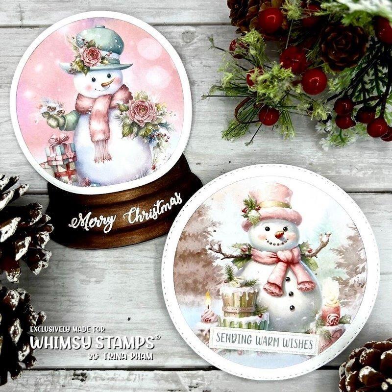 Whimsy Stamps Quick Card Fronts Snowball Friends wsqcf-01 snowglobes