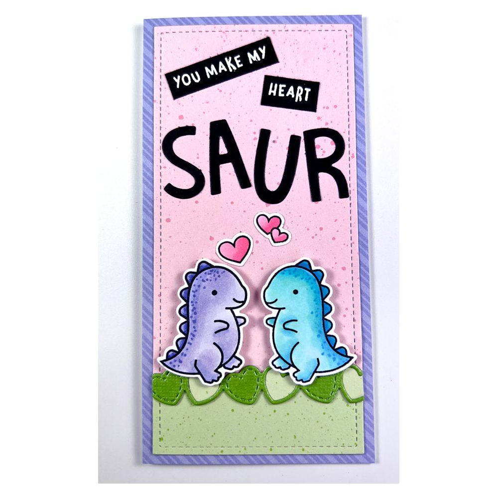 Lawn Fawn Rawr Flip-Flop Clear Stamps lf2741 You Make My Heart Saur