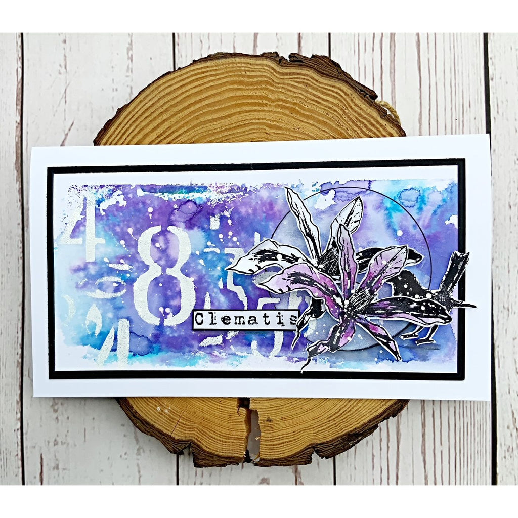 Tracy Evans Boutique Designs Clematis A6 Clear Stamps te005 watercolor