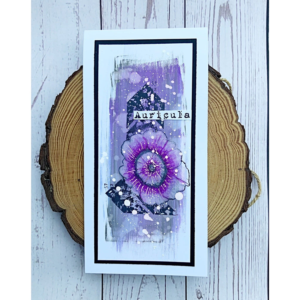 Tracy Evans Boutique Designs Auricula A7 Clear Stamps te002 aricula