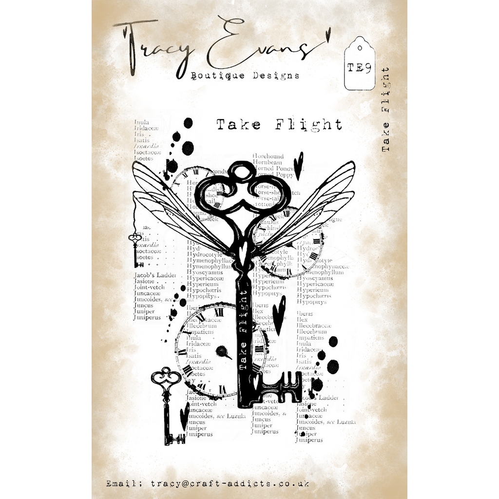 Tracy Evans Boutique Designs Take Flight A7 Clear Stamps te009