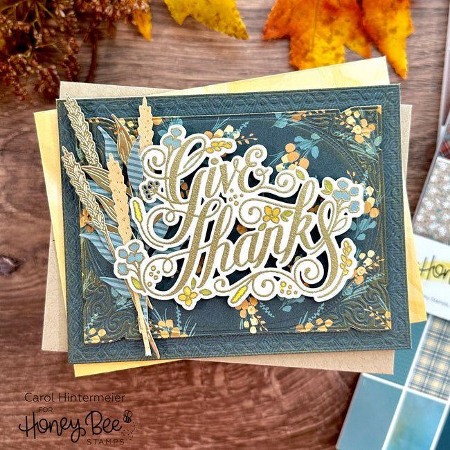 Honey Bee Fancy Fall Layering Frames Dies hbds-fanflf Thanksgiving Card