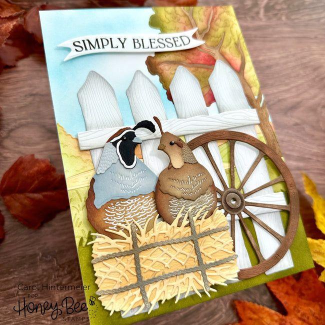 Honey Bee Lovely Layers Farm Cart Dies hbds-llfrmc Simply Blessed Card