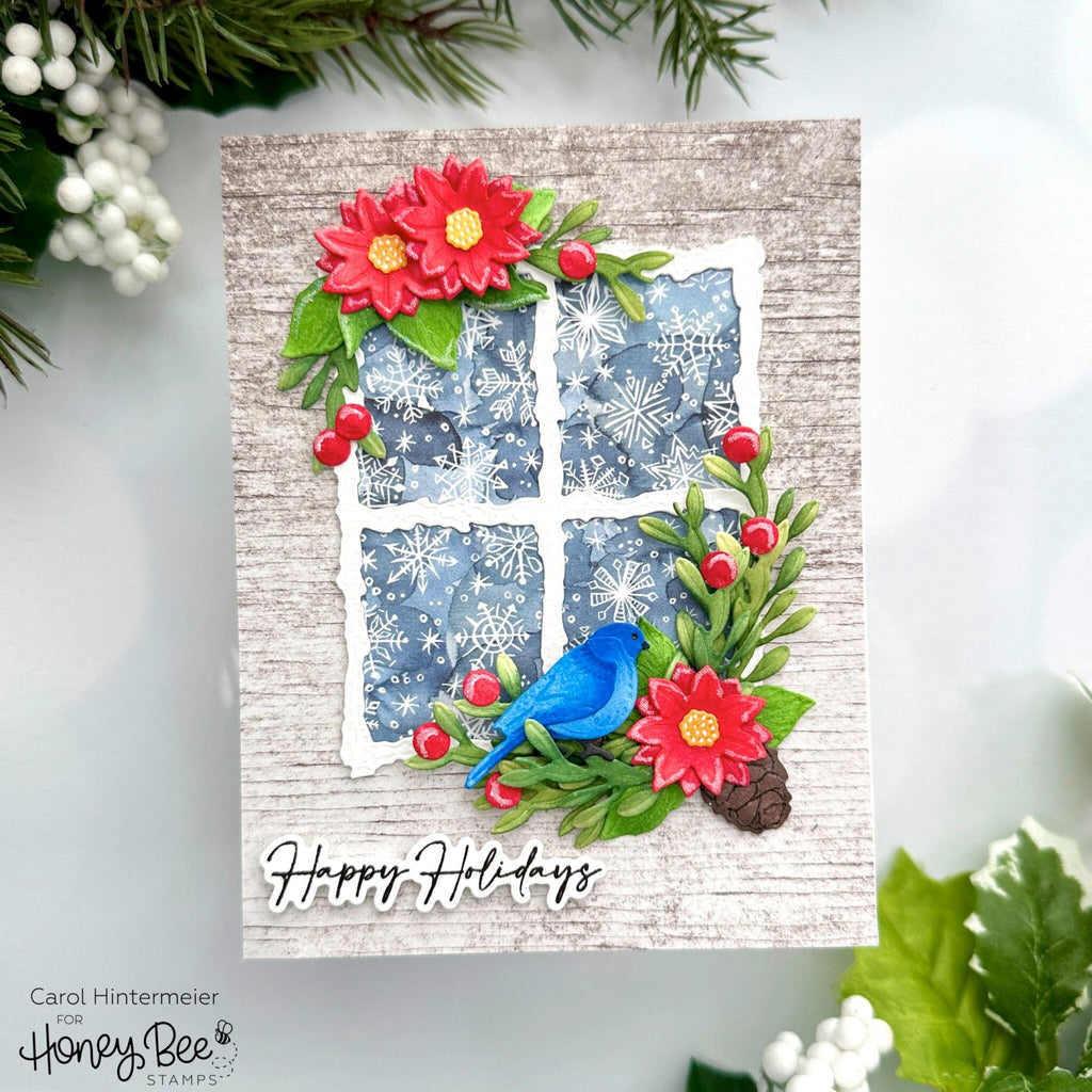 Honey Bee GRAIN AND GRUNGE 6 x 8.5 Paper Pad hbpa-037 Holiday Snowfall Card | color-code:ALT03