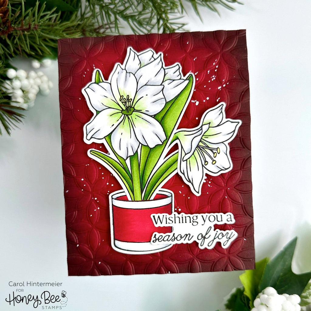 Honey Bee Holiday Blooms Clear Stamps hbst-512* Season of Joy Card | color-code:ALT03