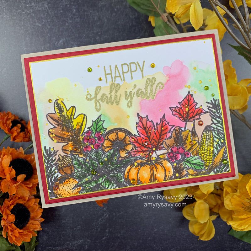 Picket Fence Studios Autumn has Arrived Clear Stamps f-179 happy fall | color-code:ALT01