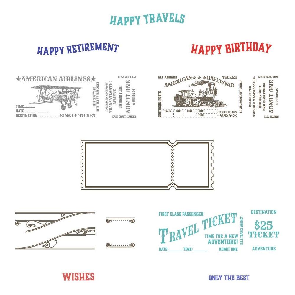 Honey Bee Ticket To Ride Clear Stamps hbst-607