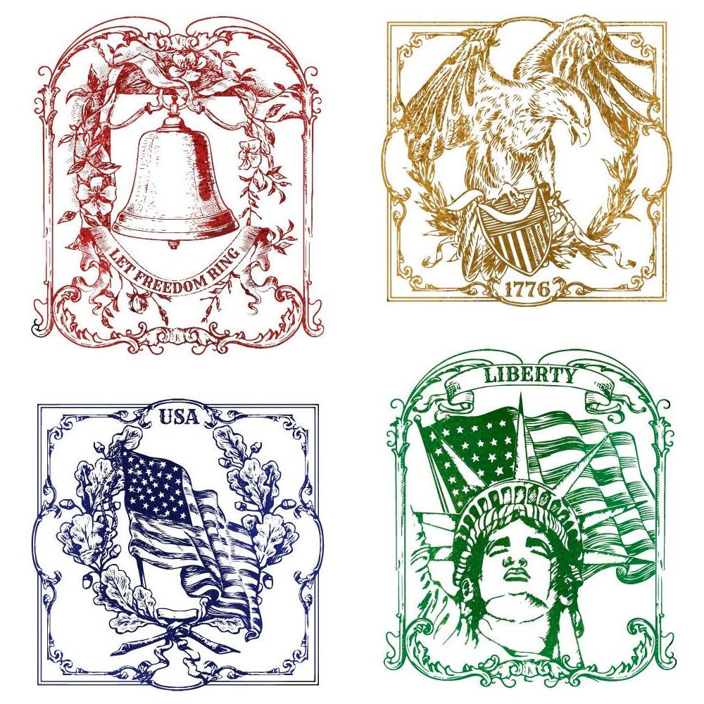 Honey Bee Let Freedom Ring Cling Stamps hbst-596