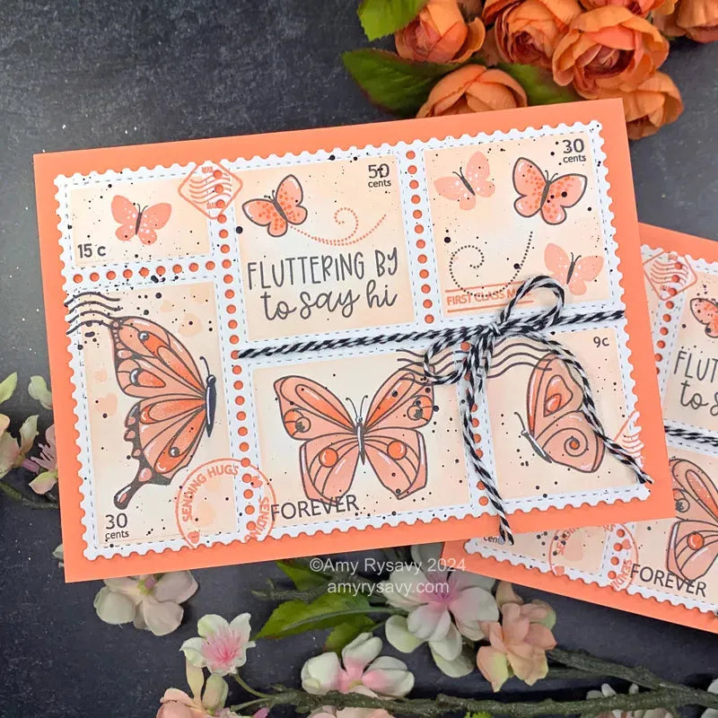 Waffle Flower Postage Collage A7 Blocks Stencil 421585 stamps | color-code:ALT01