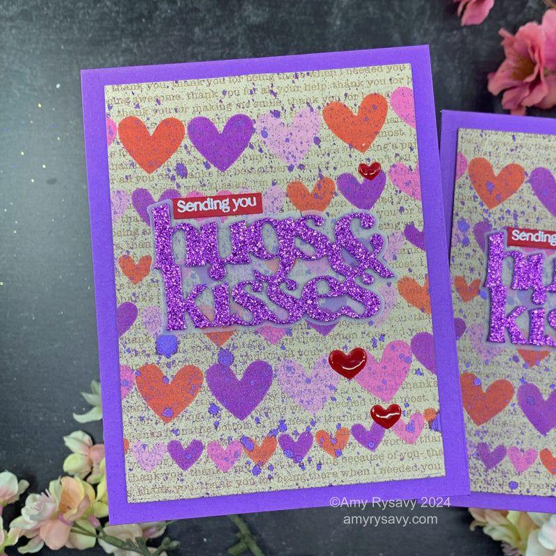 Tim Holtz Distress Hocus-Pocus Mica Stain Ranger Hugs And Kisses Valentines Card | color-code:ALT02