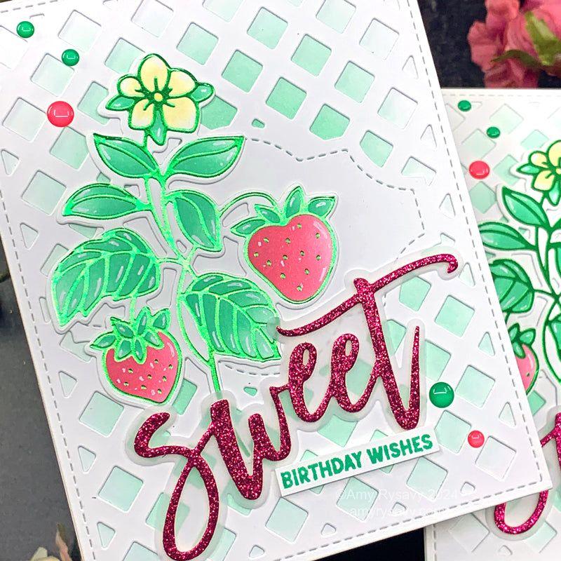 Waffle Flower Sweet Strawberry Hot Foil Plate 421496 sweet | color-code:ALT01