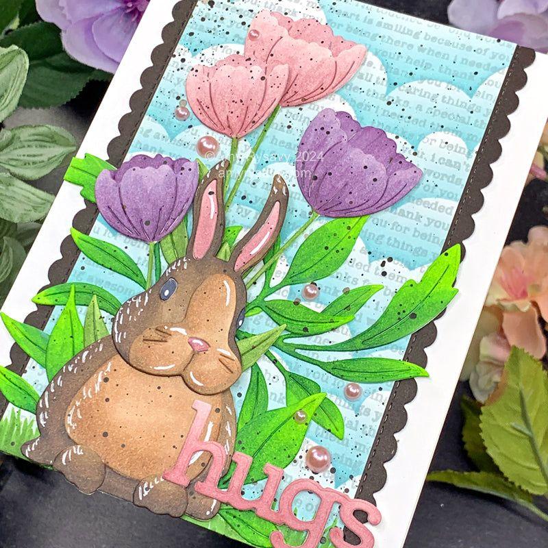 Trinity Stamps Rosy Cheeks Satin Baubles Embellishment Box tsb-249 Layered Bunny Card | color-code:ALT03