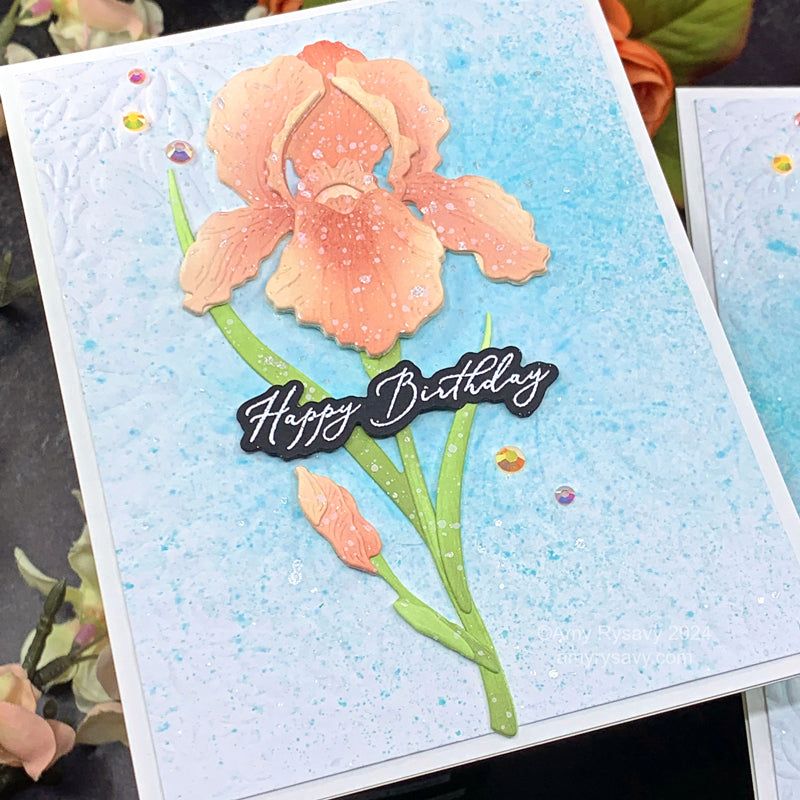 Honey Bee Lovely Layers Iris Dies hbds-lliris Birthday Iris Card | color-code:ALT01