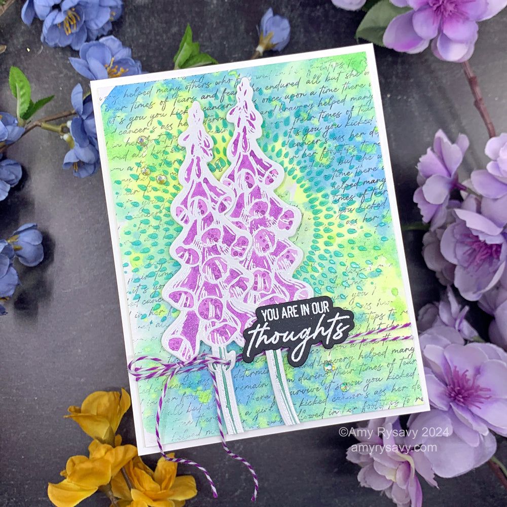 Picket Fence Studios Sweet Summer Bellflowers Clear Stamps f-186 in my thoughts | color-code:ALT01