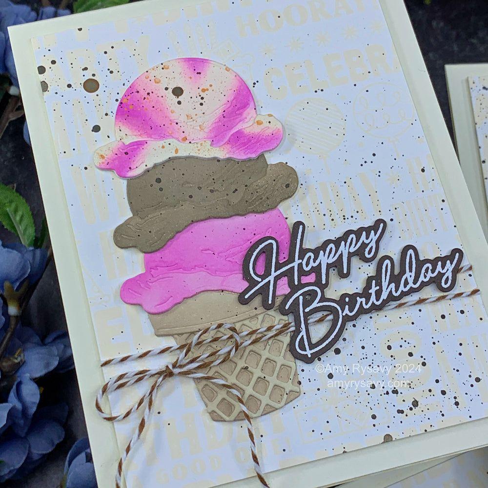 Honey Bee Celebrate Background Clear Stamps hbst-528 Ice Cream Cards | color-code:ALT01