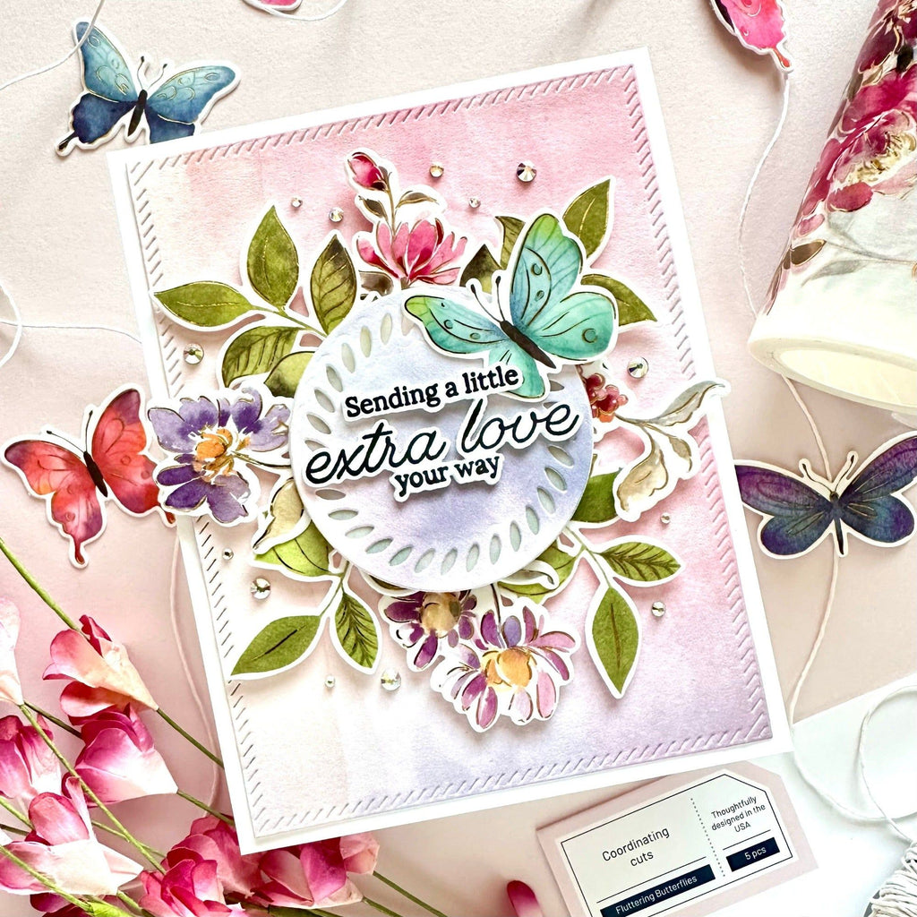 Pinkfresh Studio Artsy Floral Clear Stamps 240724 Extra Love Card | color-code:ALT04