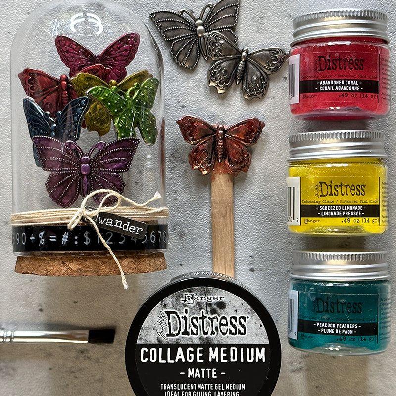 Tim Holtz Distress Embossing Glaze Squeezed Lemonade Ranger tde84105 Butterfly Dome Project | color-code:ALT05