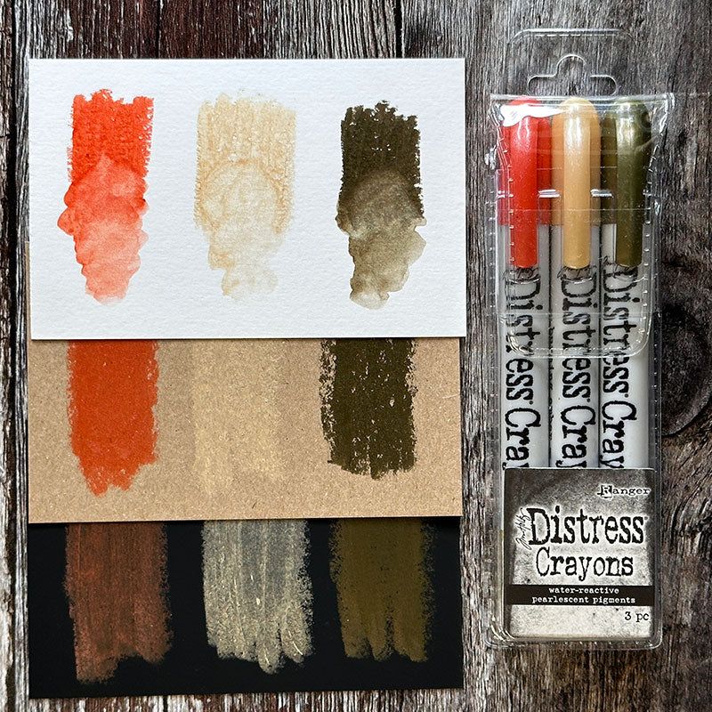 Ranger Tim Holtz Distress Halloween Pearl Crayon Set 5 tshk84341 Swatches