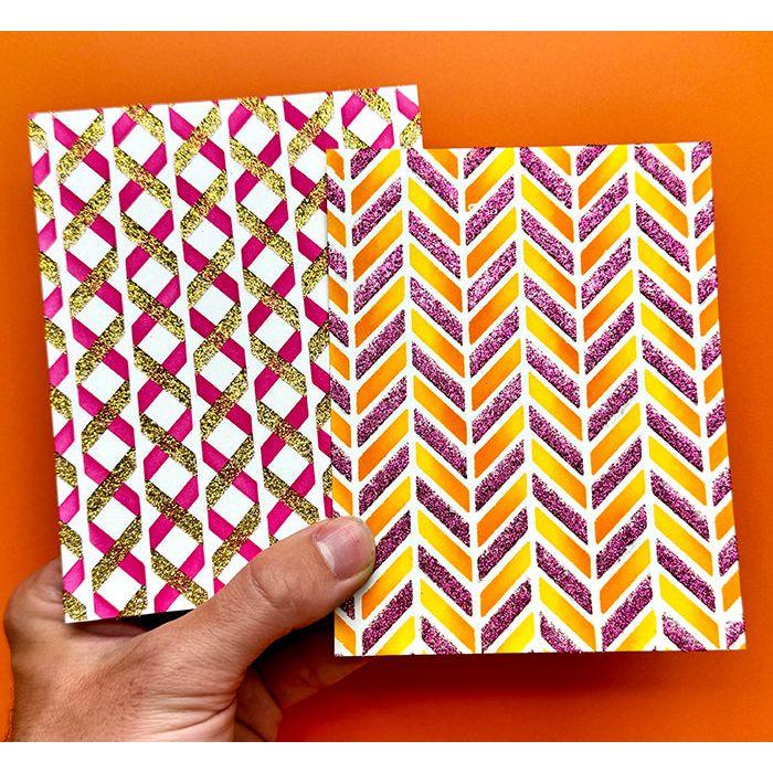 Ranger Simon Hurley Flip Flop Chevron 6 x 6 Stencil hus78739 Glitter Panels | color-code:ALT02