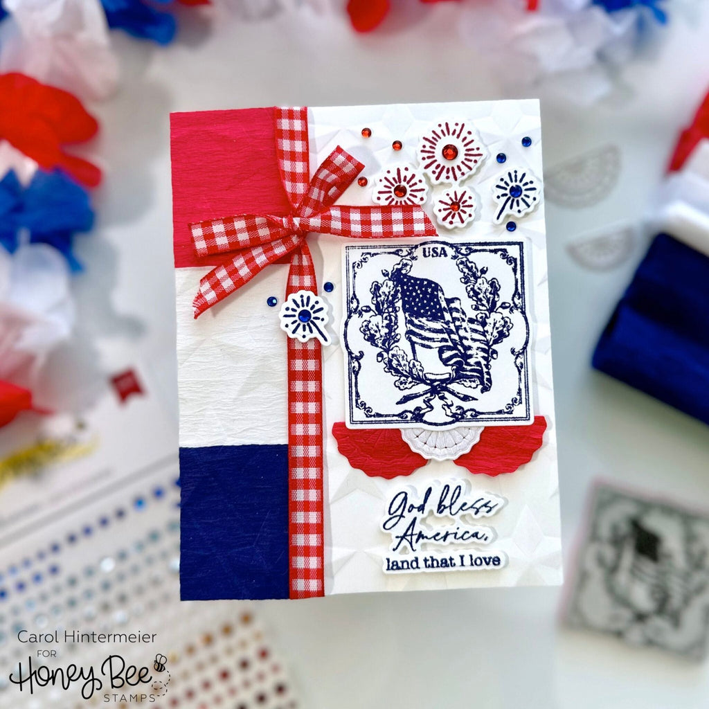 Honey Bee Let Freedom Ring Dies hbds-596 Independence Day Card | color-code:ALT01