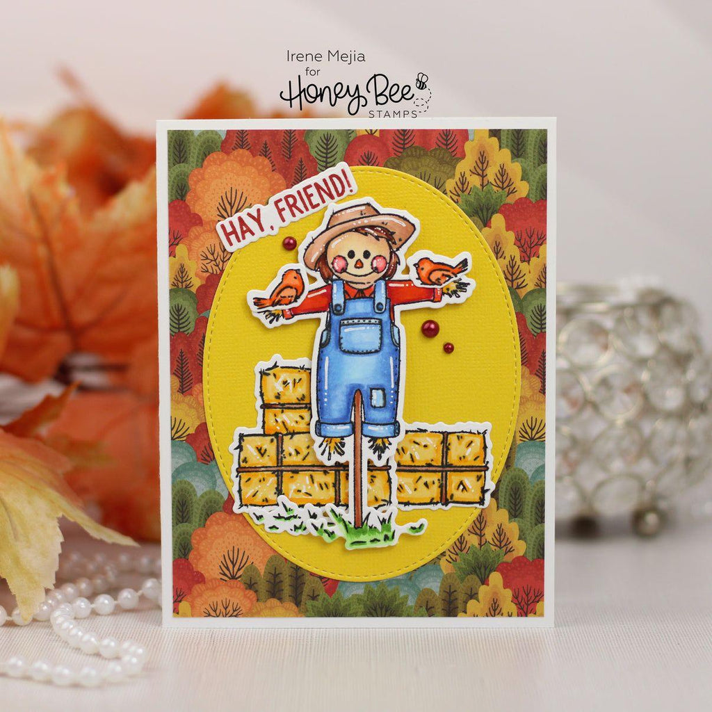 Honey Bee Storybook Fall Dies hbds-612 Scarecrow Card