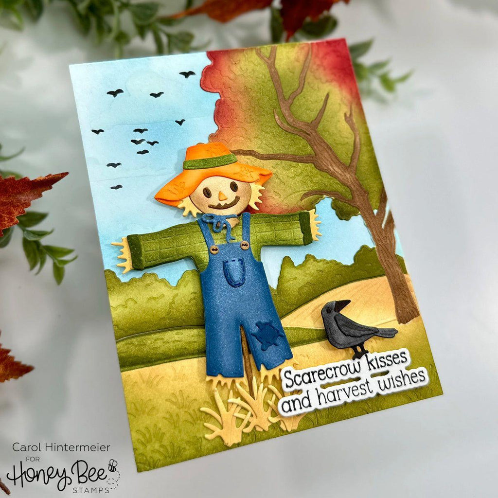 Honey Bee Something To Crow About Dies hbds-615 Scarecrow Card