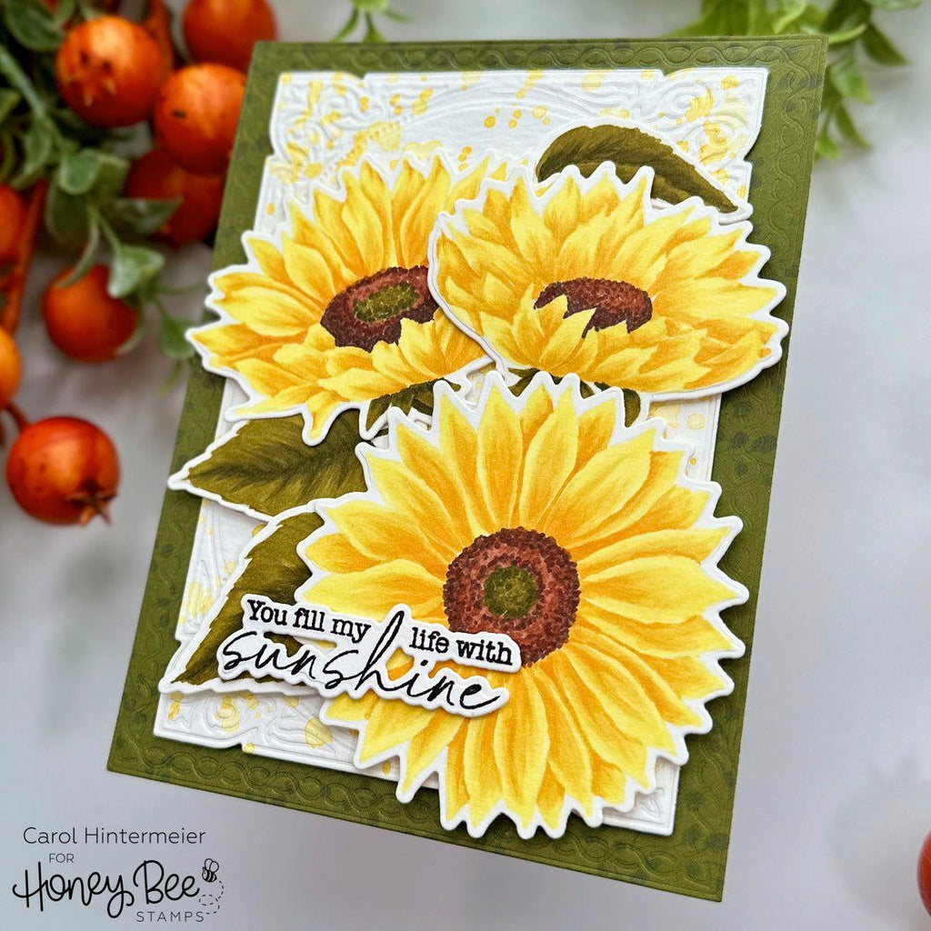 Honey Bee Fall Is In The Air 6 x 8.5 Paper Pad hbpa-058 Sunflower Card