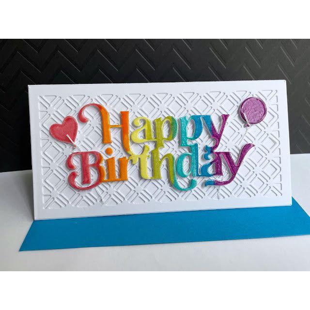 Tim Holtz Distress Embossing Glaze Squeezed Lemonade Ranger tde84105 Happy Birthday Card