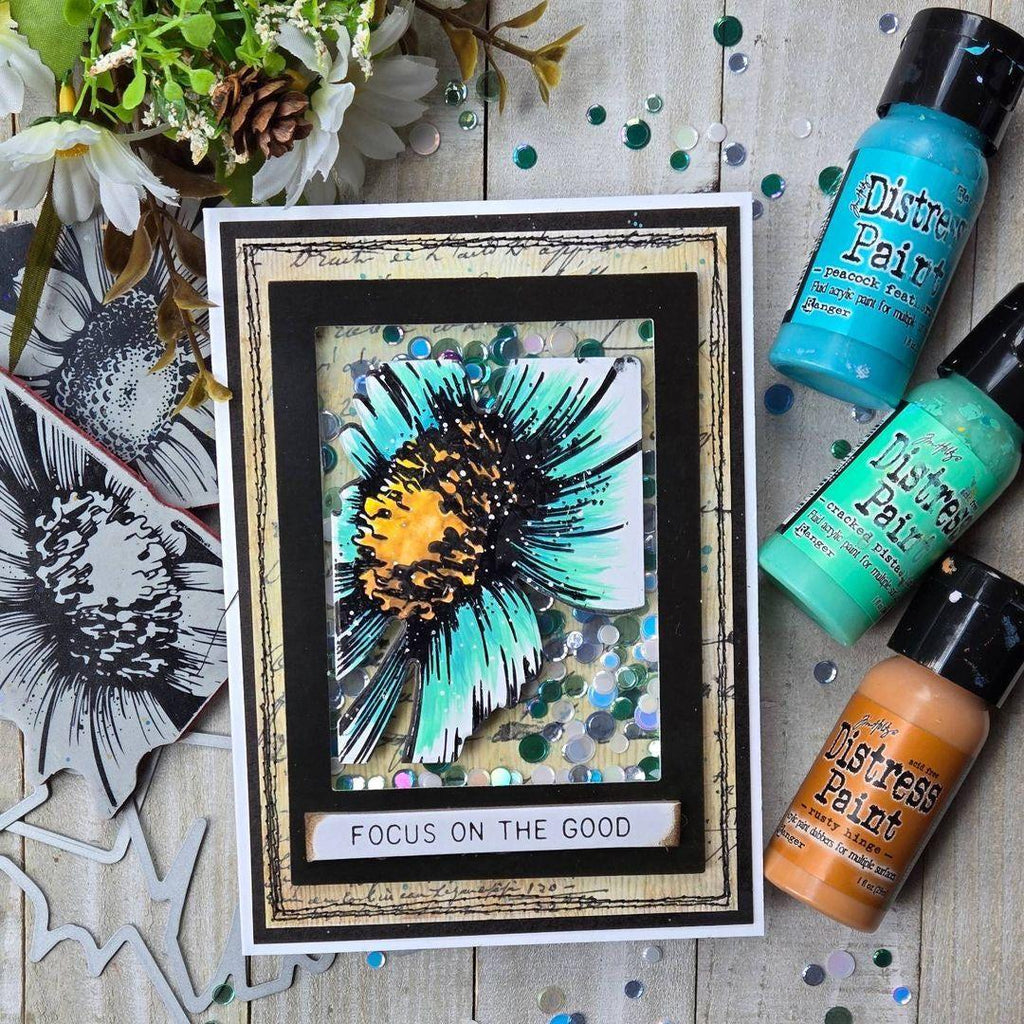 Simon Says Stamp Tim Holtz Bold Botanicals Bundle setbo24 Shaker Card