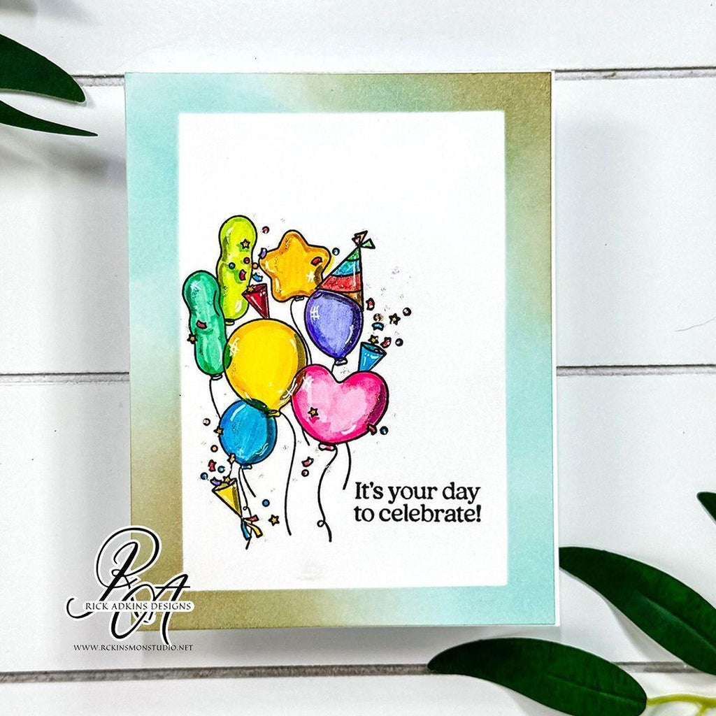 Simon Says Stamps and Dies Festive Balloons set790fb Sunny VIbes Birthday Card 