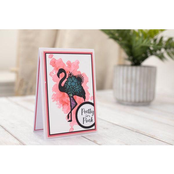 Crafter’s Companion Flamingo Silhouette Die flfl-md-flsi Pretty In Pink Card