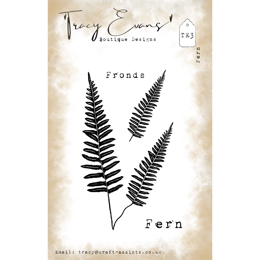 Tracy Evans Boutique Designs Fern A7 Clear Stamps te003