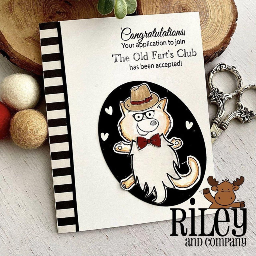 Riley And Company Funny Bones Old Farts Club Cling Rubber Stamp rwd-1172 congratulations