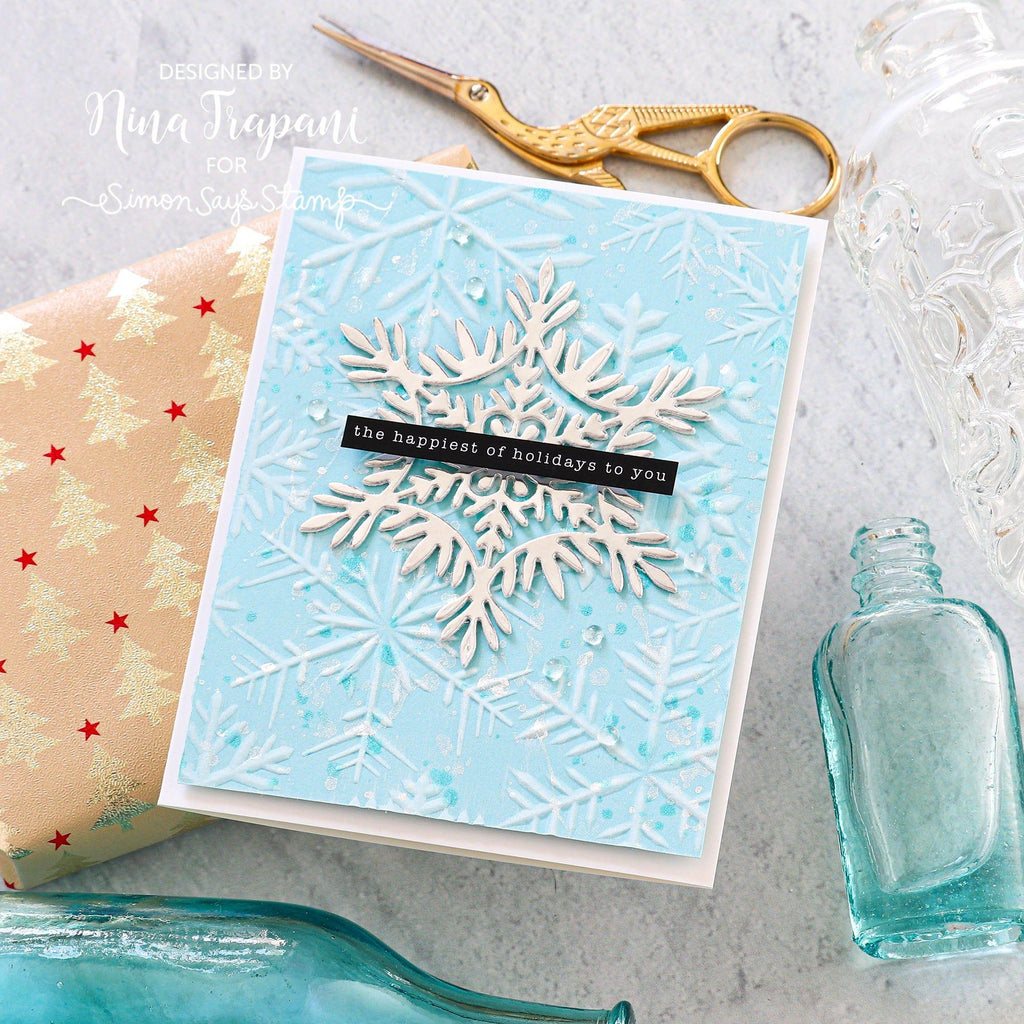 Simon Says Stamp Embossing Folder And Die Icy Snowflakes sfd337 Stamptember Christmas Card