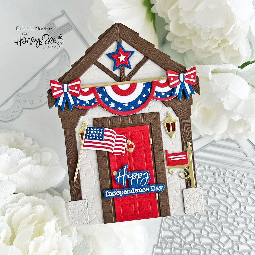 Honey Bee Lovely Layers Front Porch Summer Add-On Dies hbds-llfpsum Independence Day Card | color-code:ALT01