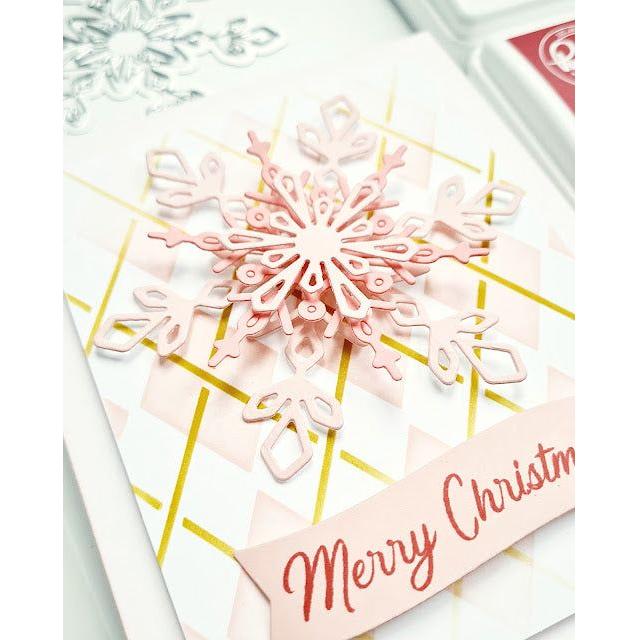 PinkFresh Studio Mulberry Blush Dye Ink Pad pfdi067 Merry Christmas Snowflake Card | color-code:ALT02