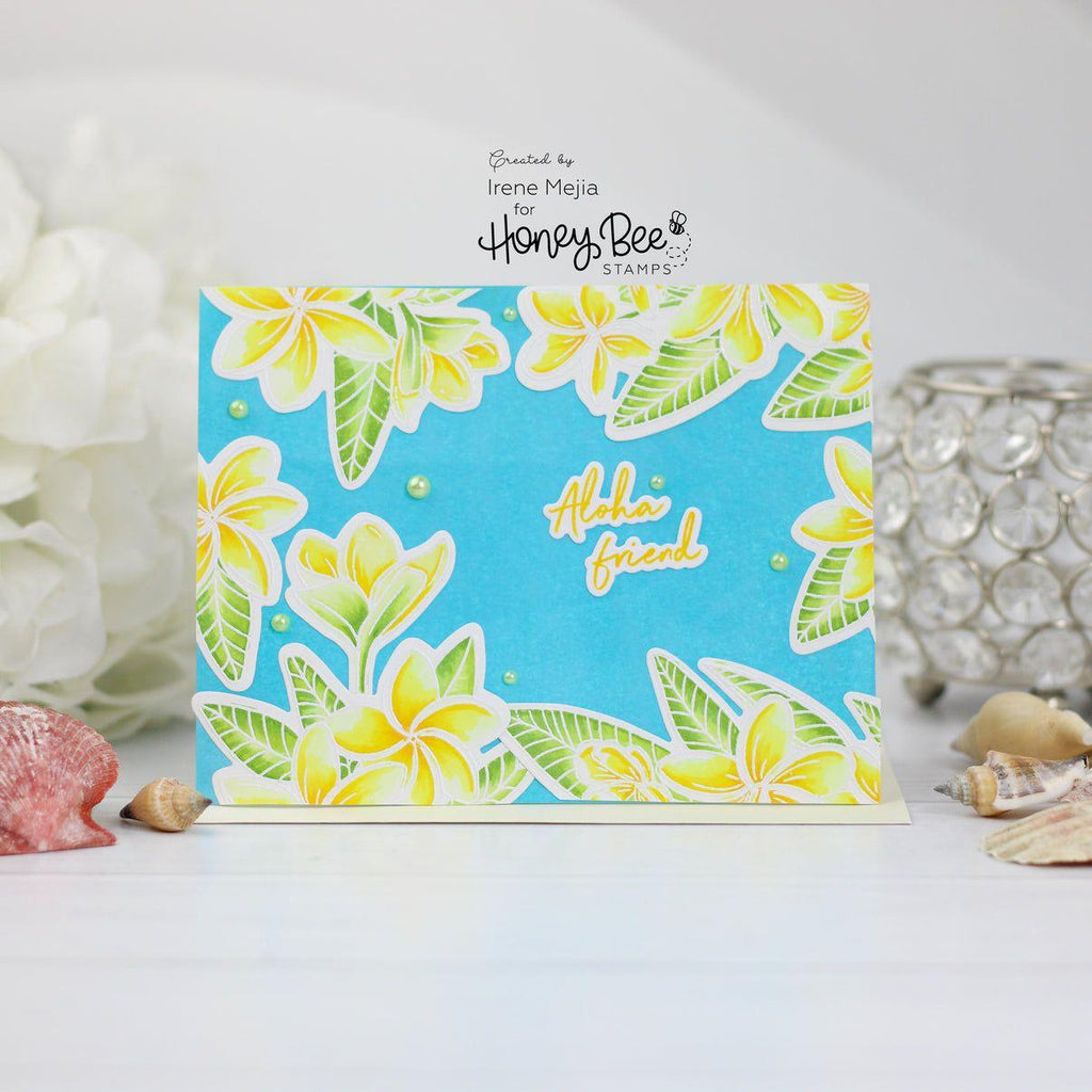 Honey Bee Paradise Plumerias Clear Stamps hbst-604 Aloha Friend Card