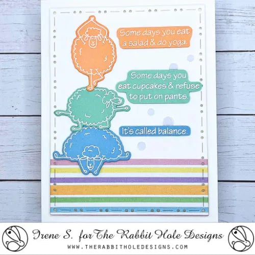 The Rabbit Hole Designs Namaste Clear Stamp and Die Set balance