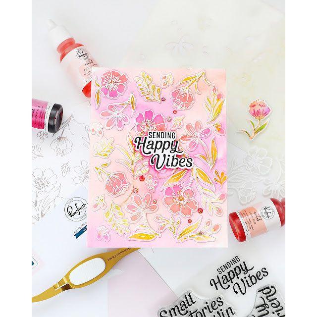 Pinkfresh Studio Breezy Blossoms Cling Stamp 238724 Happy Floral Card | color-code:ALT03